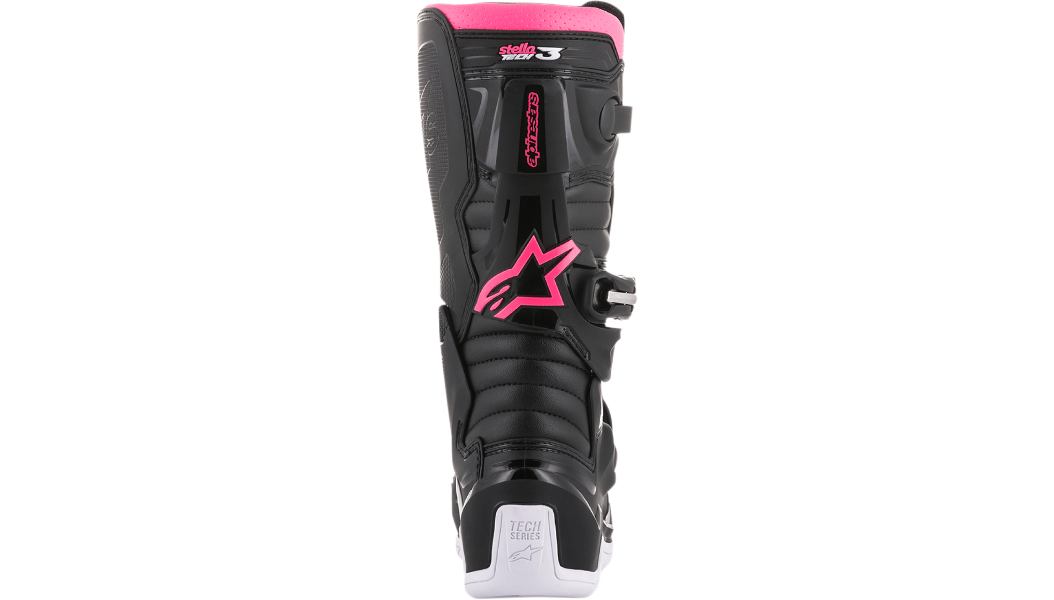 Stella Tech 3 Boots - Black/White/Pink - MotoPros 